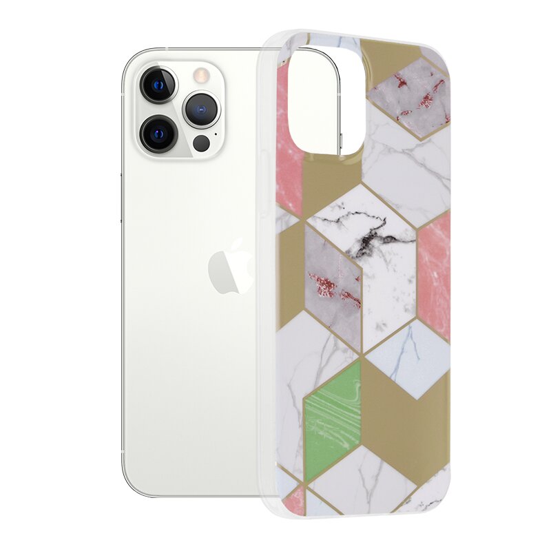 Husa iPhone 12 Pro Techsuit Marble, mov