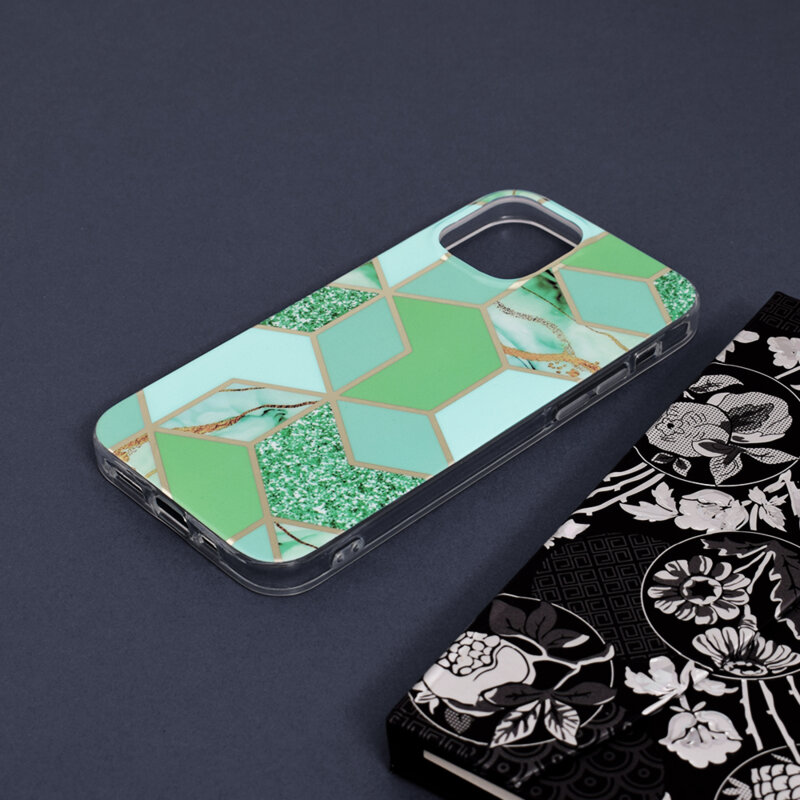Husa iPhone 12 Pro Techsuit Marble, verde