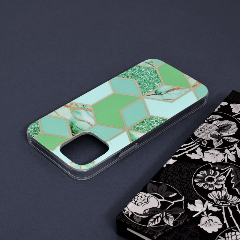 Husa iPhone 12 Pro Techsuit Marble, verde