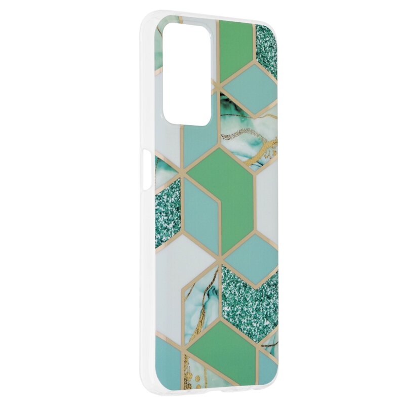 Husa Oppo A76 Techsuit Marble, verde