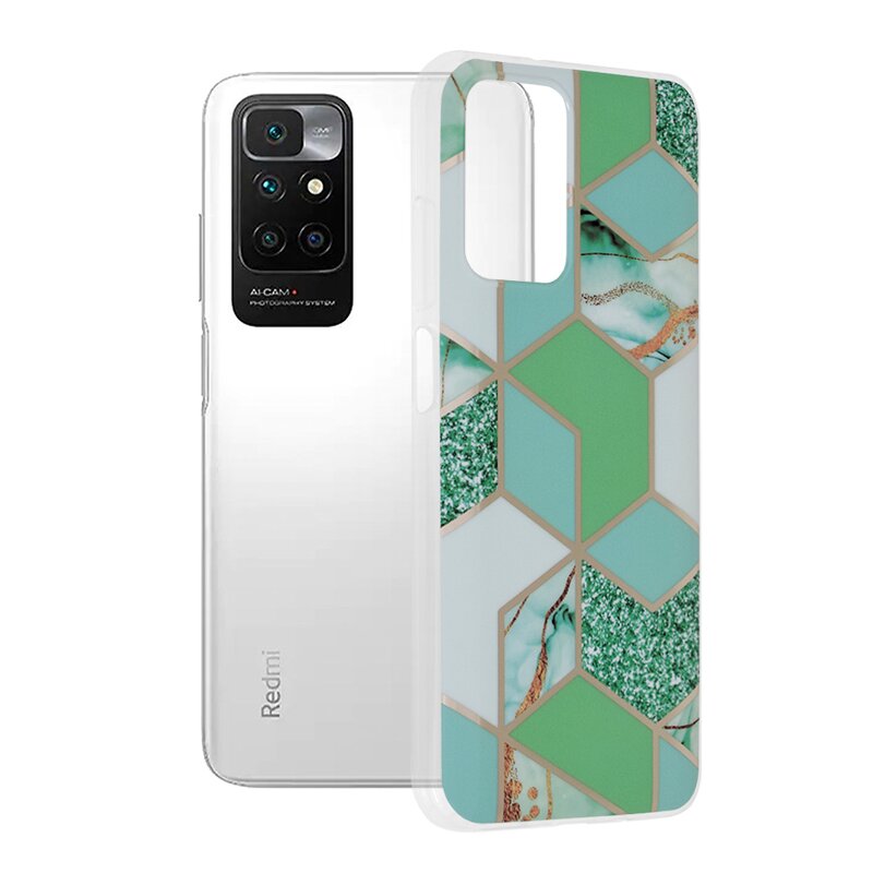 Husa Xiaomi Redmi 10 2022 Techsuit Marble, verde