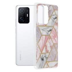 Husa Xiaomi 11T Pro Techsuit Marble, roz