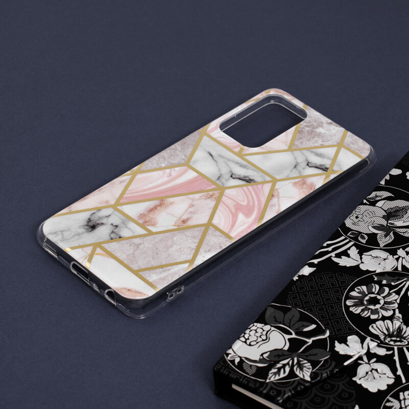 Husa Samsung Galaxy A52 5G Techsuit Marble, roz