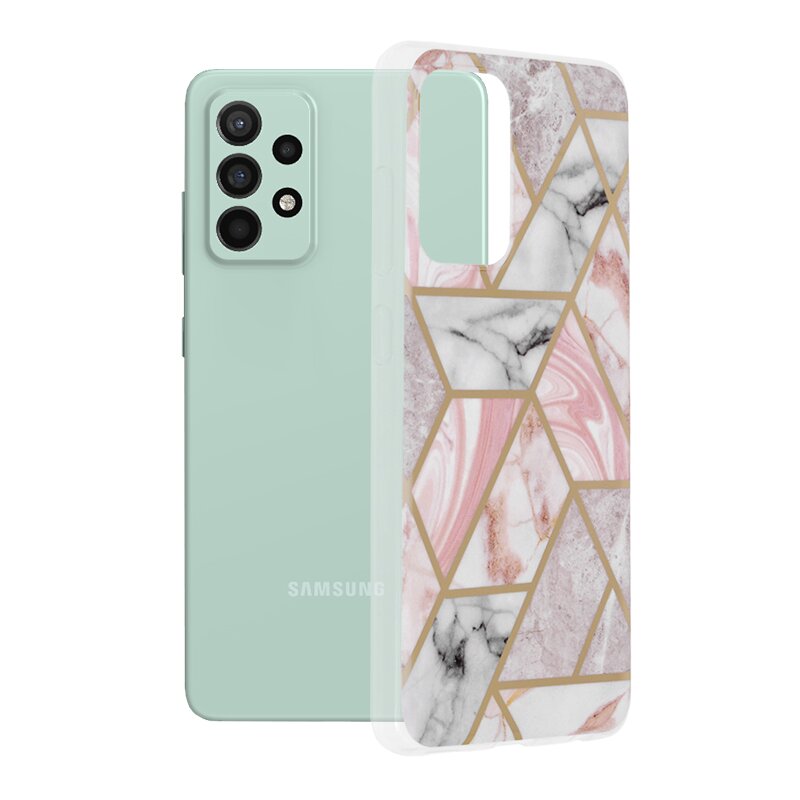 Husa Samsung Galaxy A52s 5G Techsuit Marble, roz