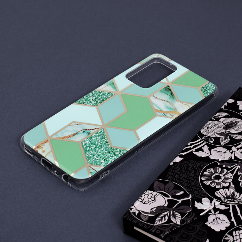 Husa Samsung Galaxy A52s 5G Techsuit Marble, verde