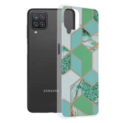 Husa Samsung Galaxy A12 Nacho Techsuit Marble, verde