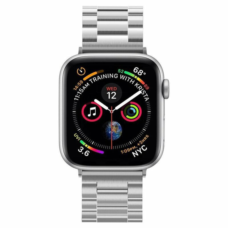 Curea Apple Watch SE 2 (2022) 40mm Spigen Modern Fit, argintiu