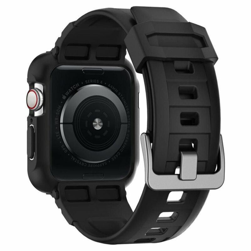 [Pachet husa + curea] Apple Watch SE 2 (2022) 44mm Spigen Rugged Armor Pro, negru