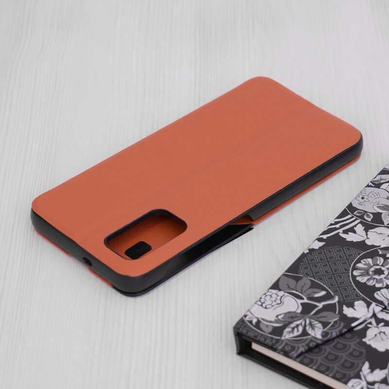 Husa Samsung Galaxy A04s Eco Leather View flip tip carte, portocaliu