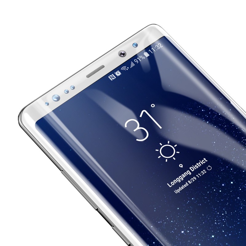 Folie Protectie Baseus 3D Samsung Galaxy Note 8 FullCover - Alb