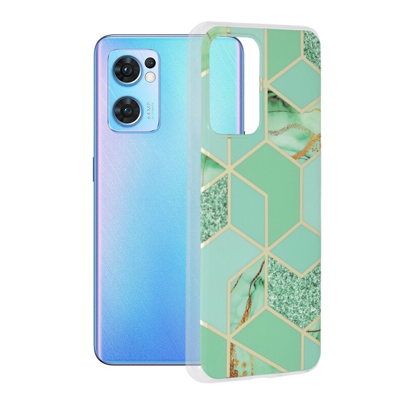 Husa Oppo Find X5 Lite Techsuit Marble, verde