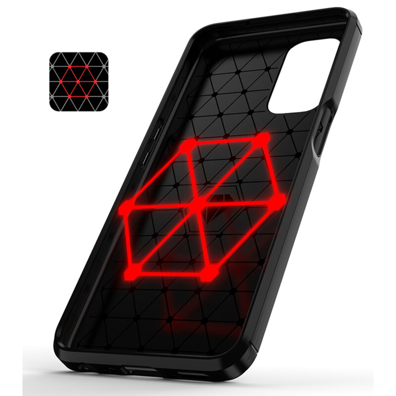 Husa OnePlus Nord N200 5G Techsuit Carbon Silicone- Negru