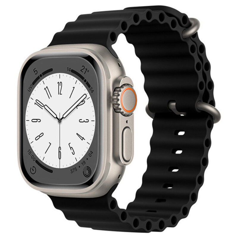 Curea Apple Watch 7 45mm Techsuit, negru, W038