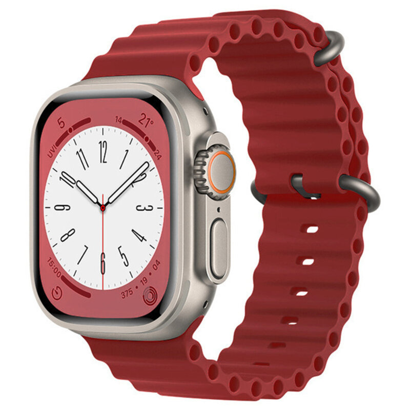 Curea Apple Watch 5 44mm Techsuit, bordo, W038