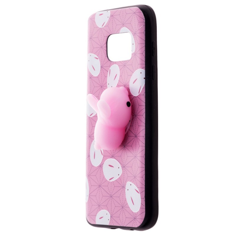 Husa Anti-Stres Samsung Galaxy S6 G920 3D Bubble - Pink Rabbit