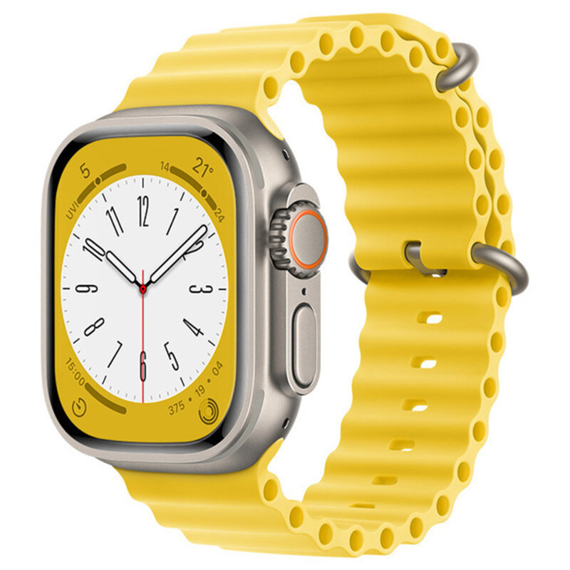 Curea Apple Watch 7 45mm Techsuit, galben, W038