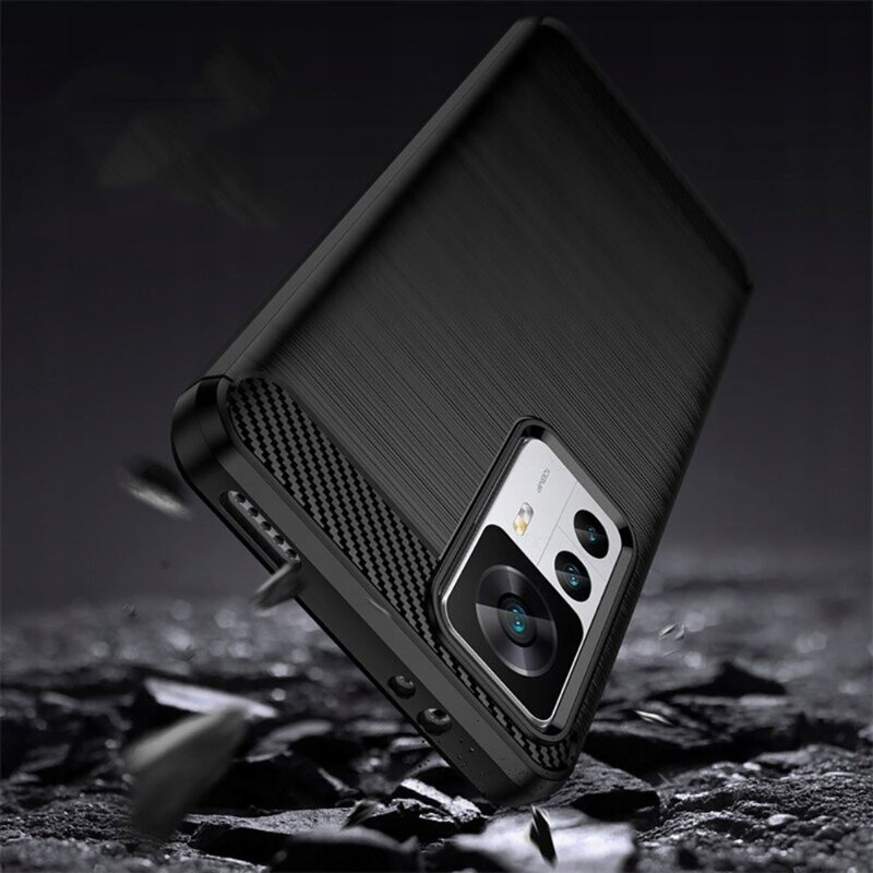 Husa Xiaomi 12T Pro Techsuit Carbon Silicone, negru