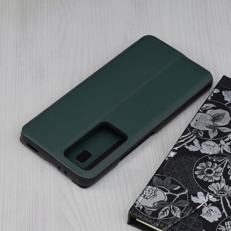 Husa Xiaomi 12T Pro Eco Leather View flip tip carte, verde