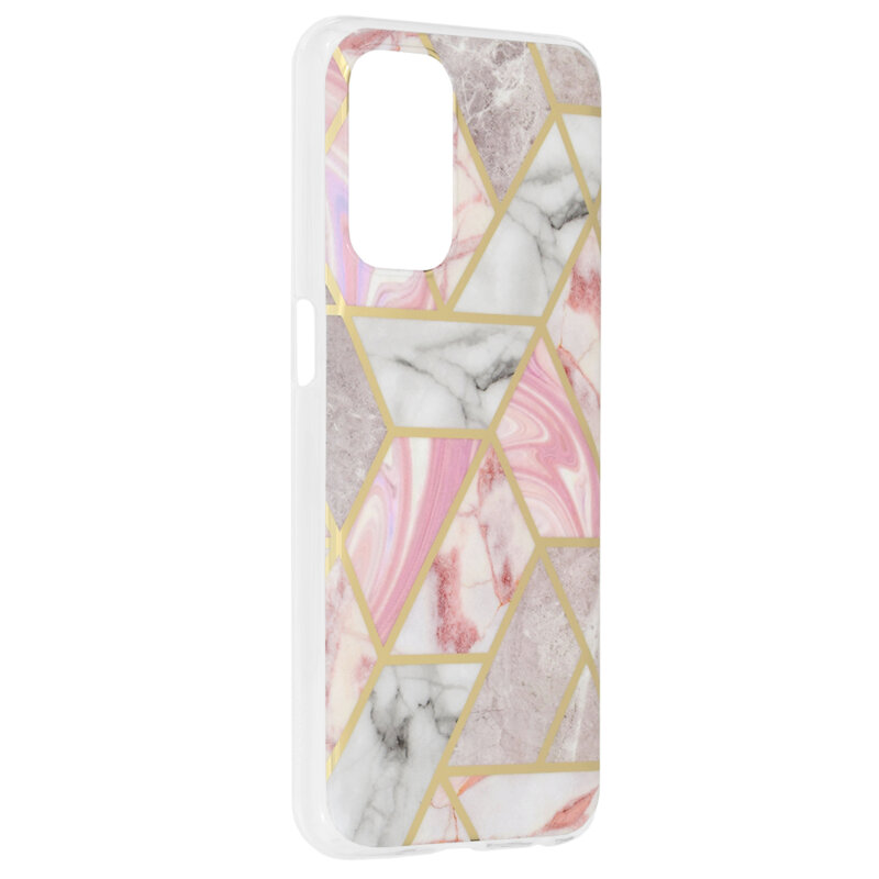 Husa Oppo A74 5G Techsuit Marble, roz