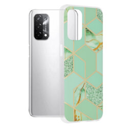 Husa Oppo A74 5G Techsuit Marble, verde