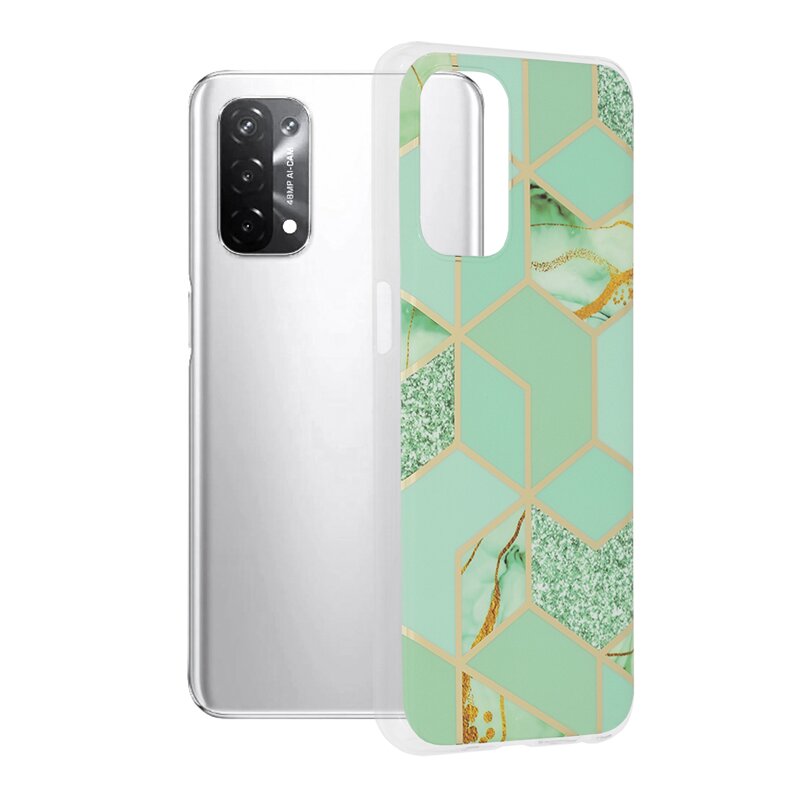 Husa Oppo A74 5G Techsuit Marble, verde
