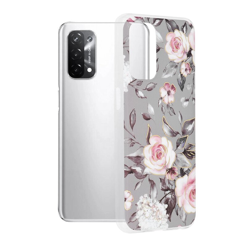 Husa Oppo A74 5G Techsuit Marble, Bloom of Ruth Gray