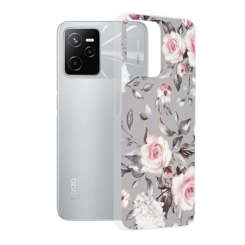Husa Realme Narzo 50A Prime Techsuit Marble, Bloom of Ruth Gray