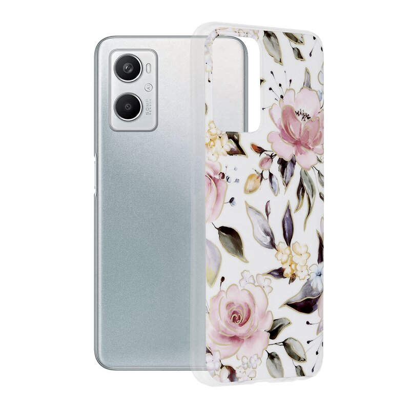 Husa Oppo A96 Techsuit Marble, Chloe White