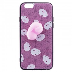 Husa Anti-Stres iPhone 6, 6S 3D Bubble - Pink Rabbit
