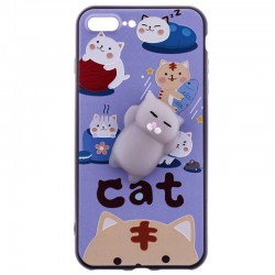 Husa Anti-Stres iPhone 7 Plus 3D Bubble - Cats
