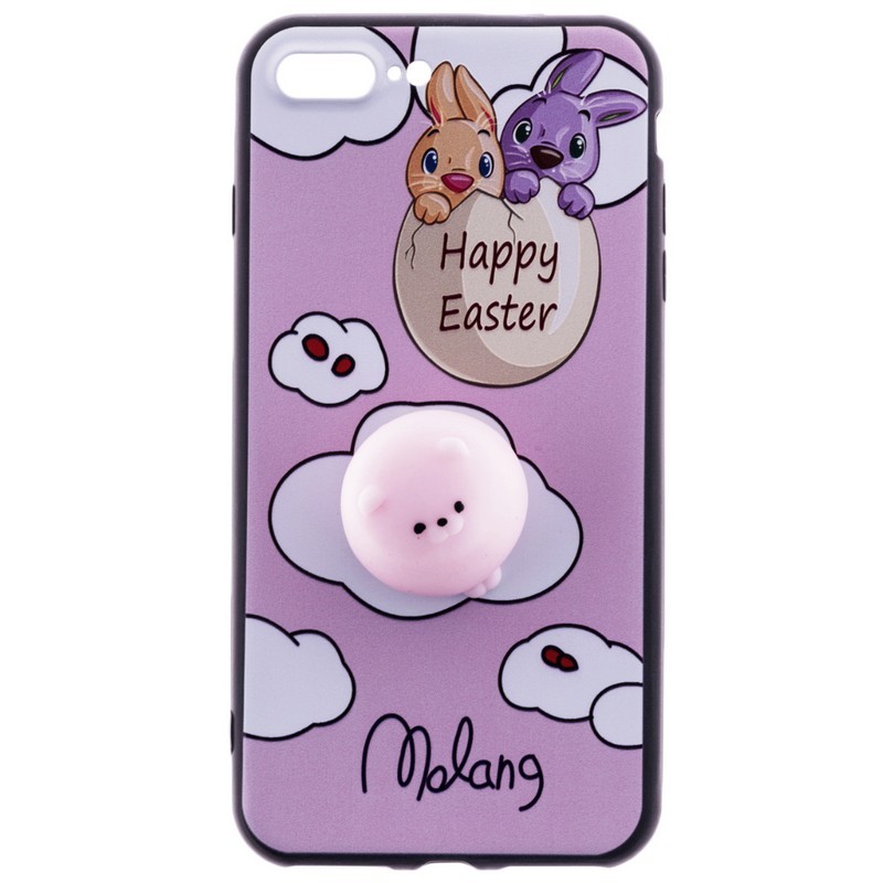 Husa Anti-Stres iPhone 7 Plus 3D Bubble - Easter Bunny
