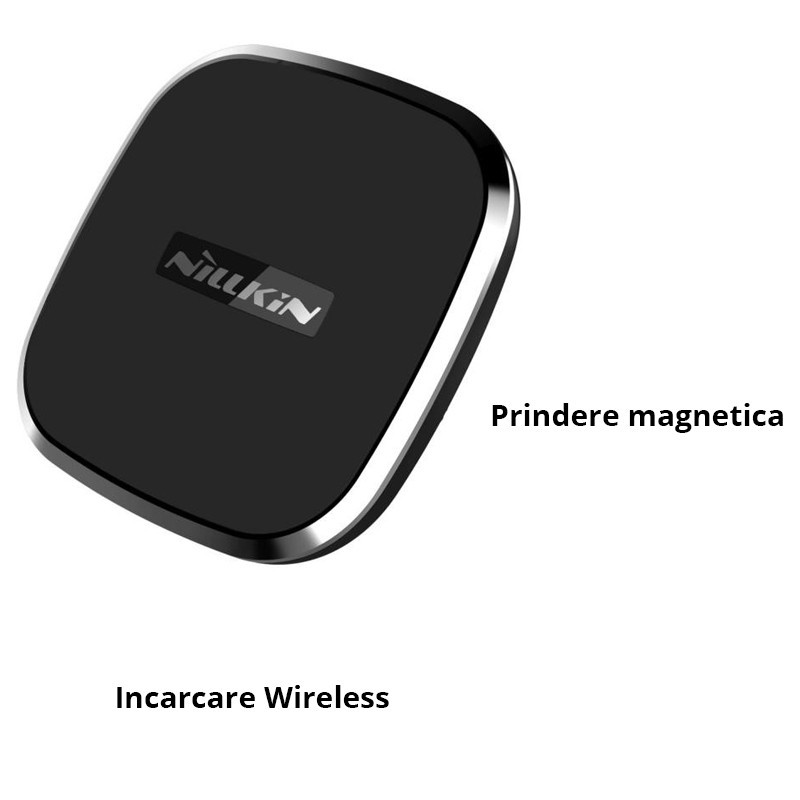 Suport Auto Magnetic Nillkin MC016 Wireless Charger Pentru Telefon - Negru
