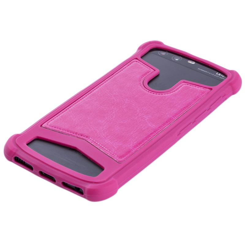 Husa Silicon Universala pentru telefoane intre 5.5 - 6.0 inch - Roz