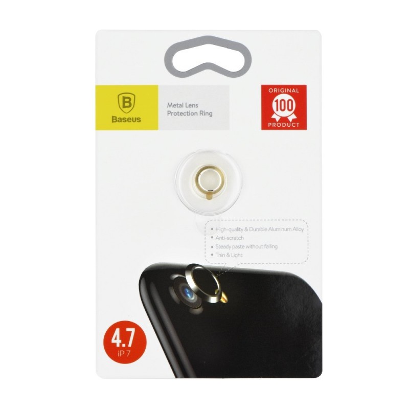 Bumper Protectie Baseus Ring Camera Spate iPhone 7 - Auriu
