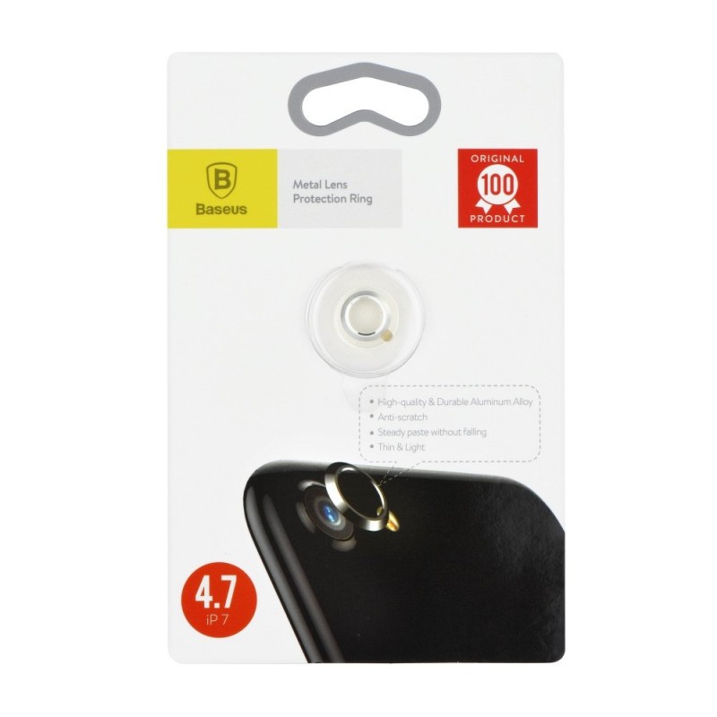 Bumper Protectie Baseus Ring Camera Spate iPhone 7 - Argintiu