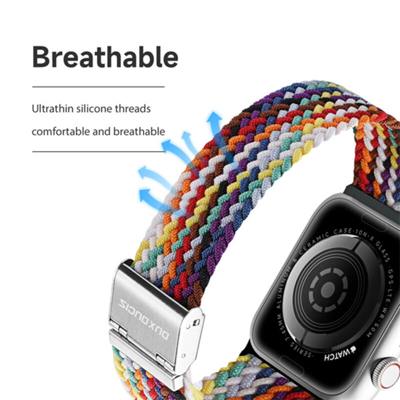 Curea Apple Watch SE 2 (2022) 40mm Dux Ducis Mixture II Version, PaleStripes