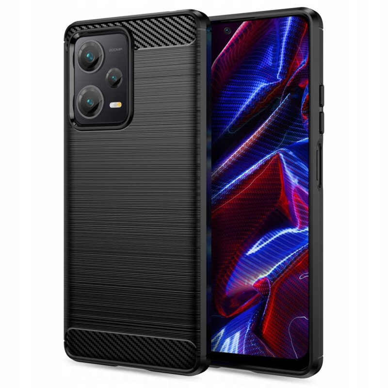 Husa Xiaomi Poco X5 Techsuit Carbon Silicone, negru