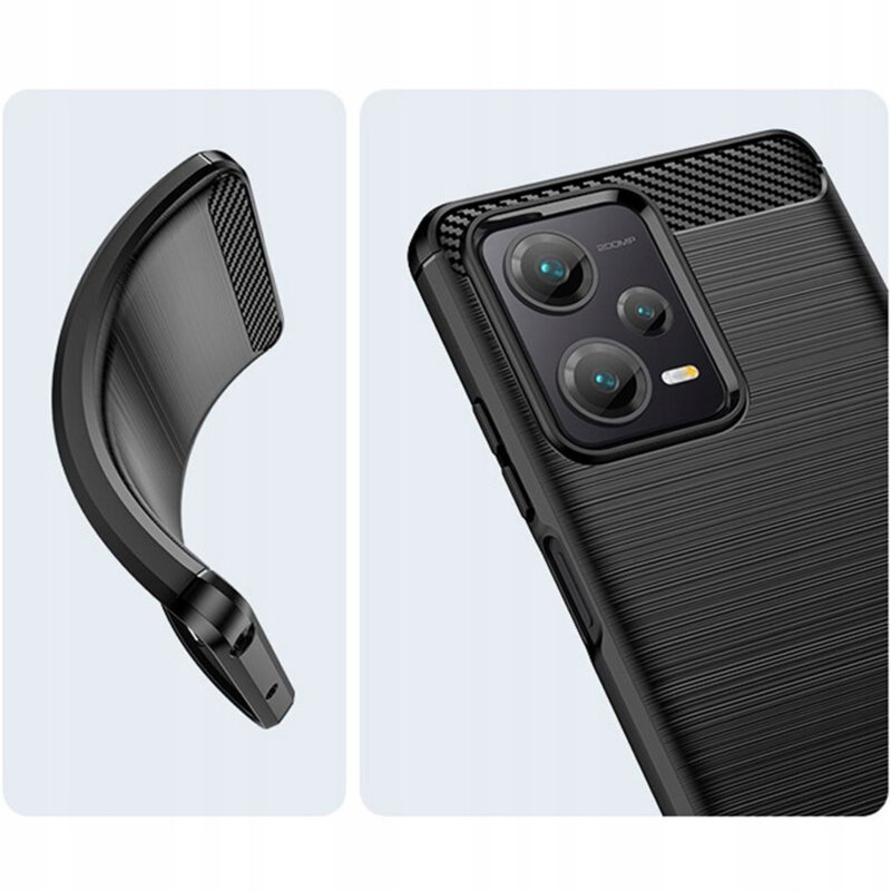 Husa Xiaomi Poco X5 Techsuit Carbon Silicone, negru