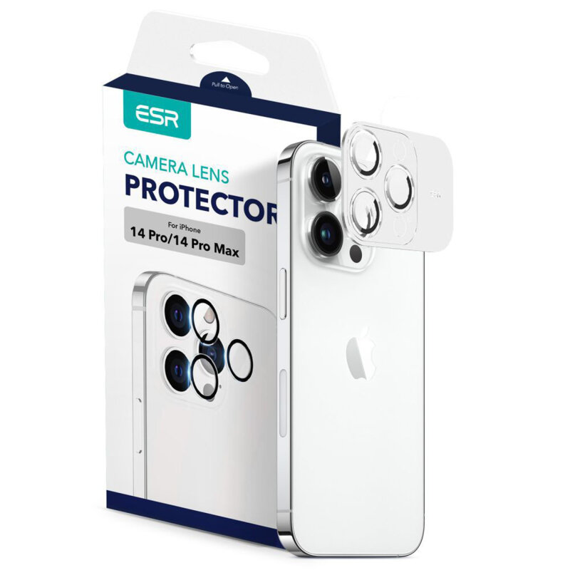 Folie sticla camera iPhone 14 Pro Max ESR Lens Protector, negru