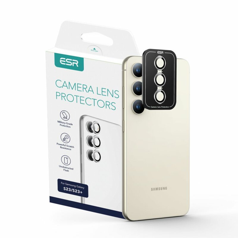 Folie sticla camera Samsung Galaxy S23 Plus ESR Lens Protector, argintiu