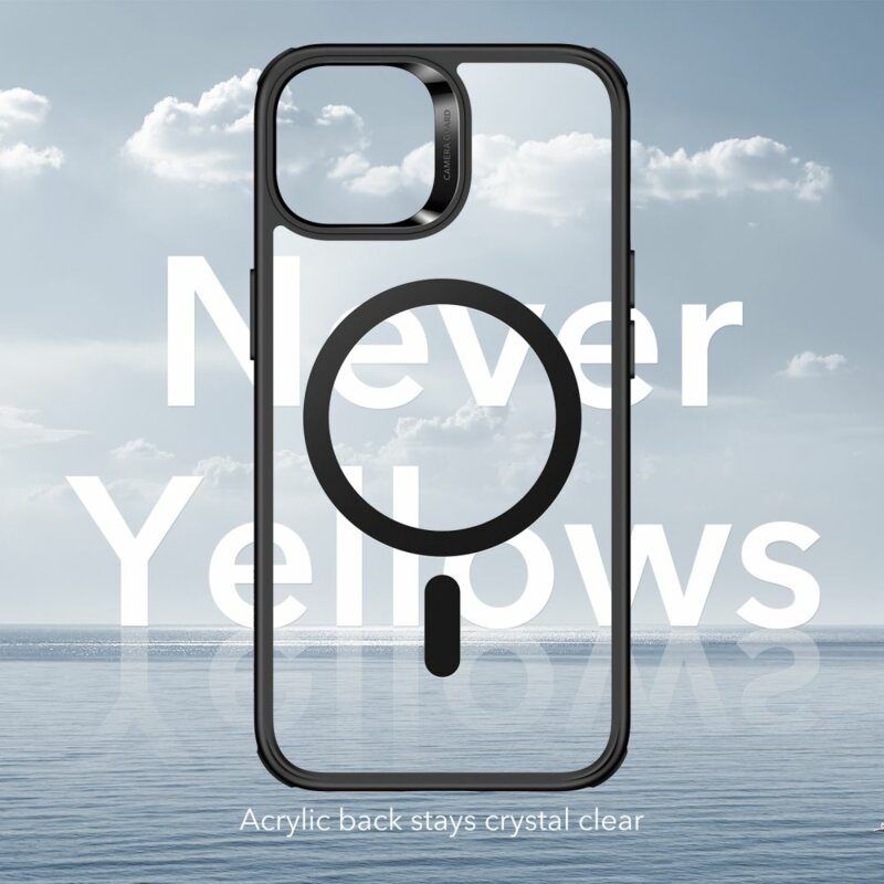 Husa iPhone 13 / iPhone 14 ESR Classic Hybrid HaloLock, negru/transparenta