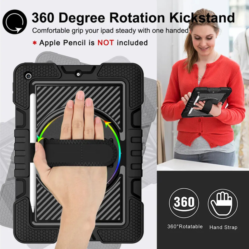 Husa iPad 2018 9.7 A1893/A1954 Techsuit StripeShell 360, negru
