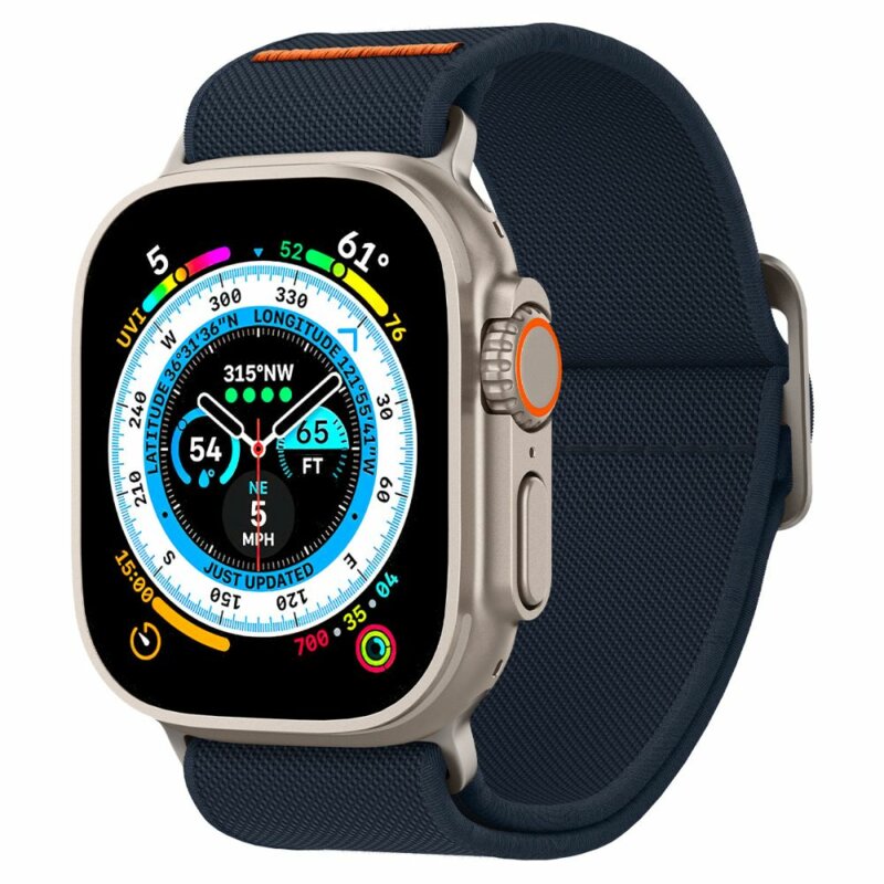 Curea Apple Watch SE 2 44mm Spigen Fit Lite Ultra, bleumarin