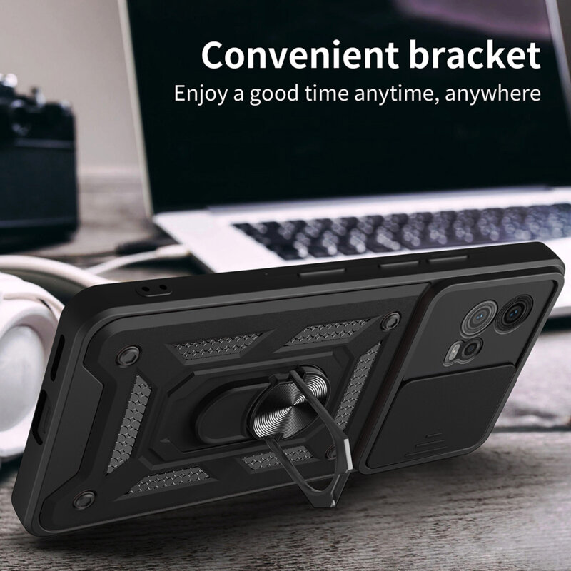 Husa Motorola Moto G72 protectie camera Techsuit CamShield Series, negru