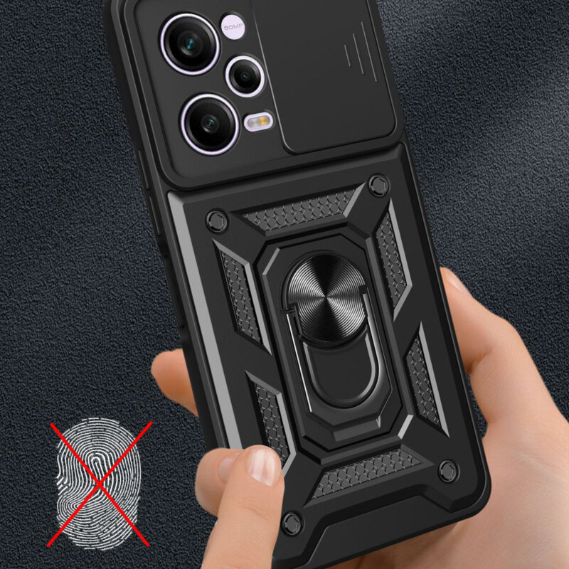 Husa Xiaomi Redmi Note 12 Pro 5G protectie camera Techsuit CamShield Series, negru