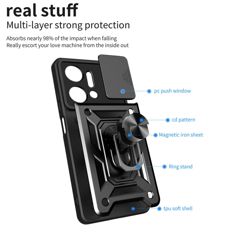 Husa Honor X7a protectie camera Techsuit CamShield Series, negru