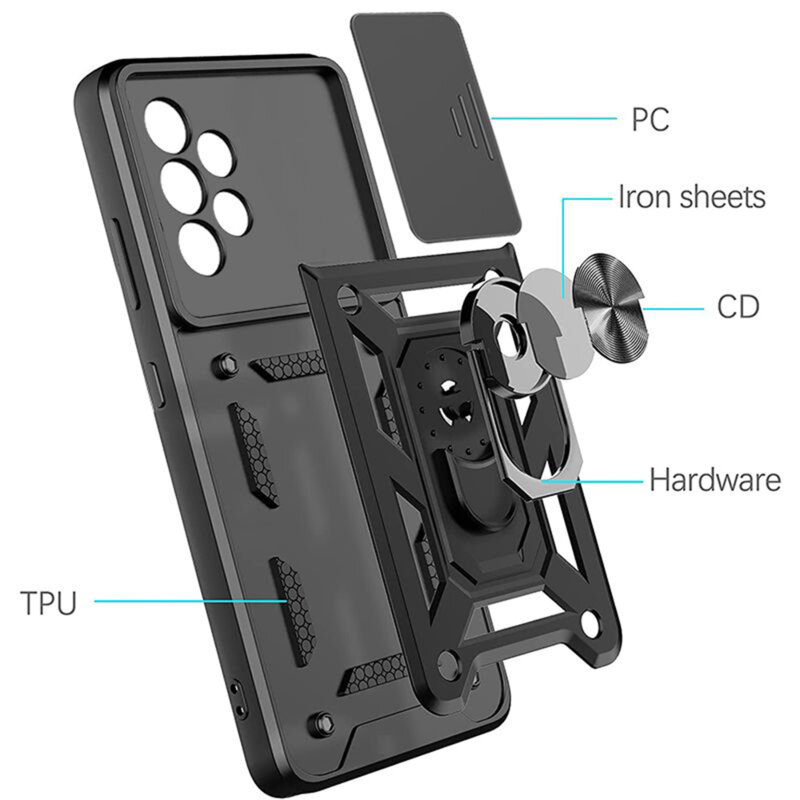 Husa Samsung Galaxy A53 5G protectie camera Techsuit CamShield Series, negru