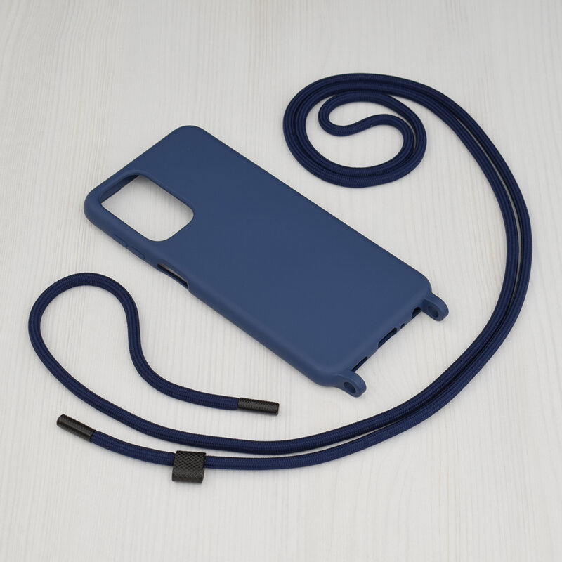 Husa cu snur Samsung Galaxy A23 Techsuit Crossbody Lanyard, albastru
