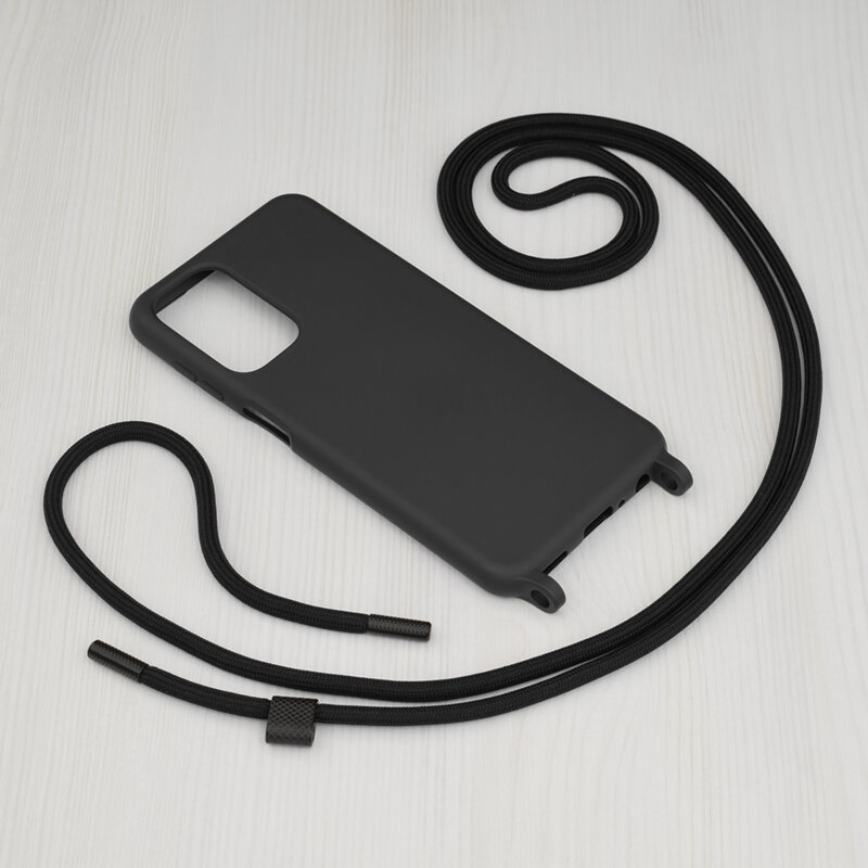 Husa cu snur Samsung Galaxy A23 Techsuit Crossbody Lanyard, negru