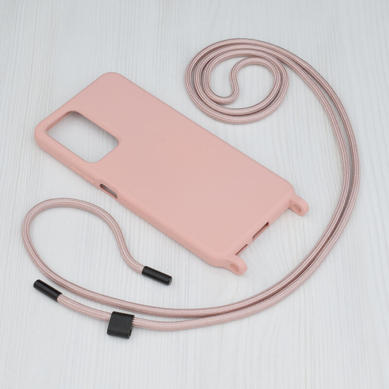 Husa cu snur  Xiaomi Redmi Note 11 Pro+ 5G Techsuit Crossbody Lanyard, roz